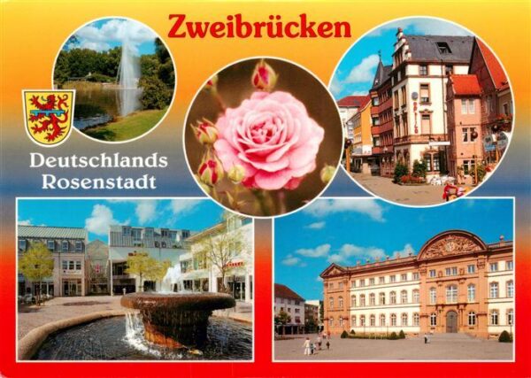Zweibruecken Pfalz Rosengarten Brunnen Schloss Motive