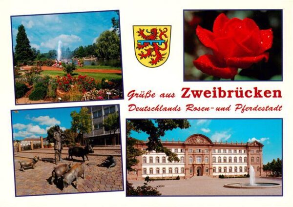 Zweibruecken Pfalz Rosengarten Plastikgruppe Schloss