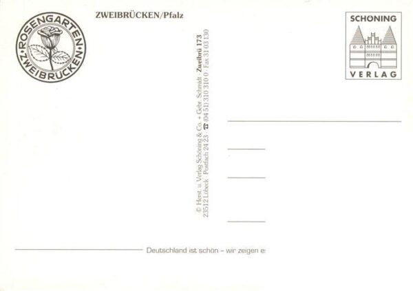 Zweibruecken Pfalz Rosengarten Plastikgruppe Schloss – Bild 2