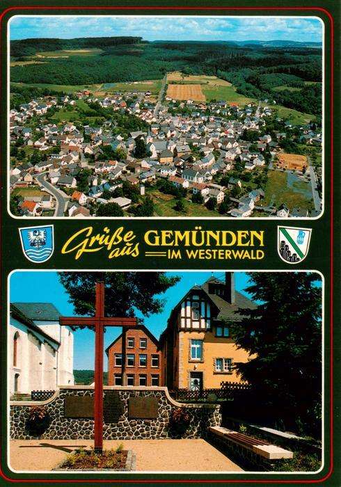 Gemuenden Westerwald Fliegeraufnahme Ortsmotiv