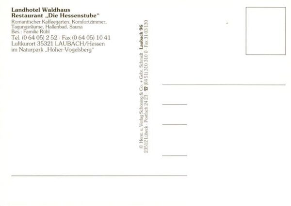 Laubach  Hessen Landhotel Waldhaus Restaurant Die Hessenstube Fliegeraufnahme – Bild 2