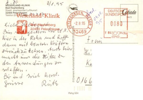 Petershagen Weser Fliegeraufnahme Weserland Klinik – Bild 2