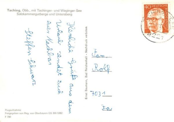Taching See Fliegeraufnahme mit Tachinger und Waginger See Salzkammergutberge un – Bild 2