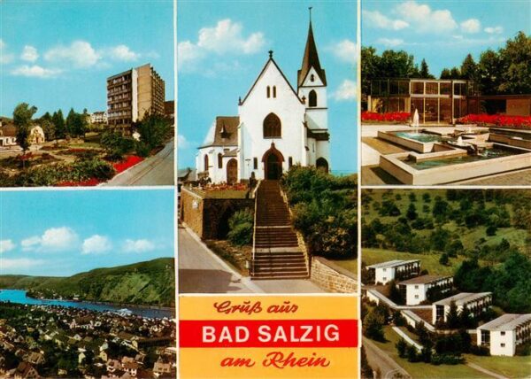 Bad Salzig Teilansicht Kirche Kurpark Panorama