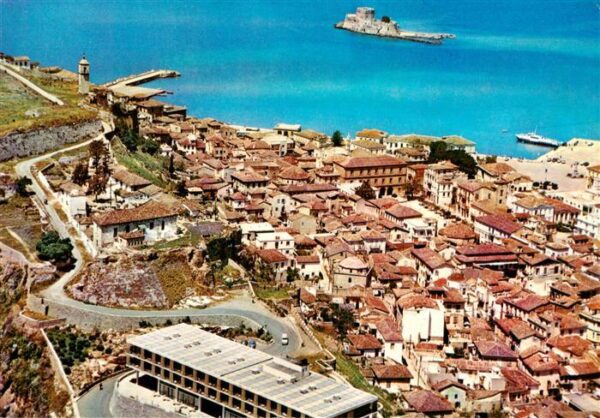 Nauplia Nauplion Nauplia-Assini Peloponisos Greece Fliegeraufname mit Bourdzi