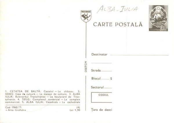 Alba Iulia Karlsburg RO Cetatea de Balta Castelul Sebes Casa do Cultura Alba Iul – Bild 2