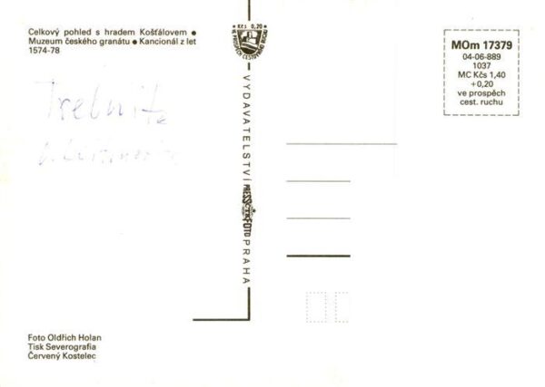 Trebenice Trebnitz Boehmen CZ Celkovy pohled s hradem Kostalovem Muzeum ceskeho – Bild 2
