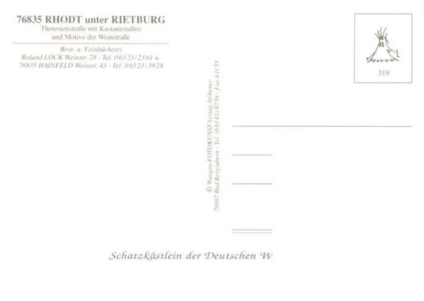 Rhodt Rietburg Theresienstrasse mit Kstanienallee und Motive der Weinstrasse – Bild 2