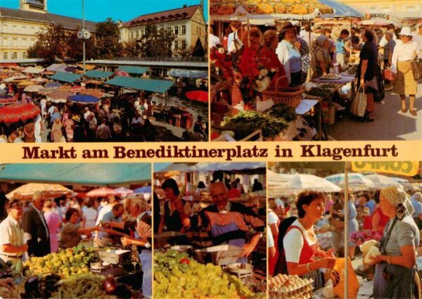 Klagenfurt Woerthersee AT Markt am Benediktinerplatz Teilansichten