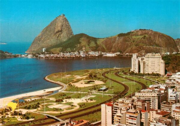 Rio de Janeiro Brazil Aereal View of the Flamengo Embarkment an the Sugar Leaf