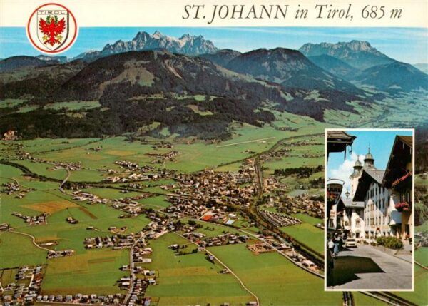 St Johann Tirol Fliegeraufnahme mit Loferer und Leoganger Steinberge