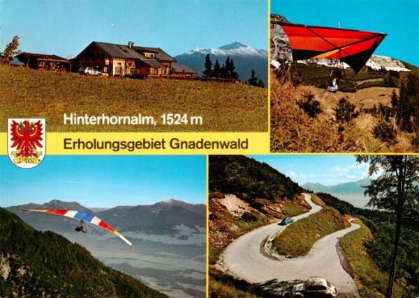 Gnadenwald Tirol AT Hinterhornalm Drachenfliger Serpentinen