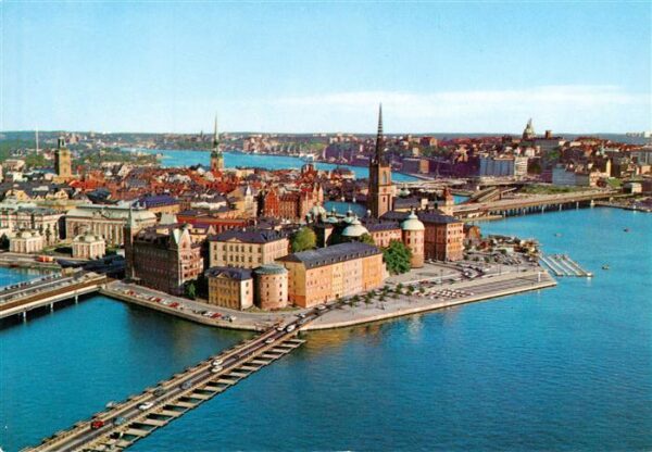 Stockholm  Sweden Riddarholmen och Gamla Sta’n fran Stadshuset torn