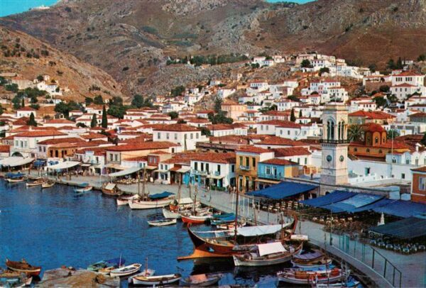 Hydra Ydra Hidra Idra Greece Teilansicht Hafen und Stadt