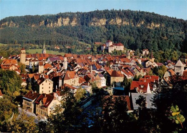 Feldkirch  Vorarlberg AT Panorama Montfortstadt mit Kaenzele