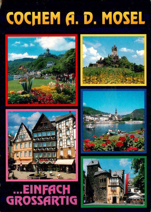 Cochem Kochem Mosel Teilansichten Altstadt Fachwerkhaeuser Promenade Parkanlagen