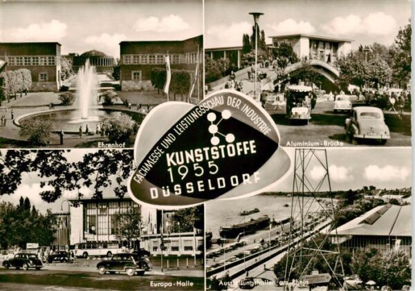 Duesseldorf Ehrenhof Aluminium-Bruecke Europa-Halle Ausstellungshallen am Rhein