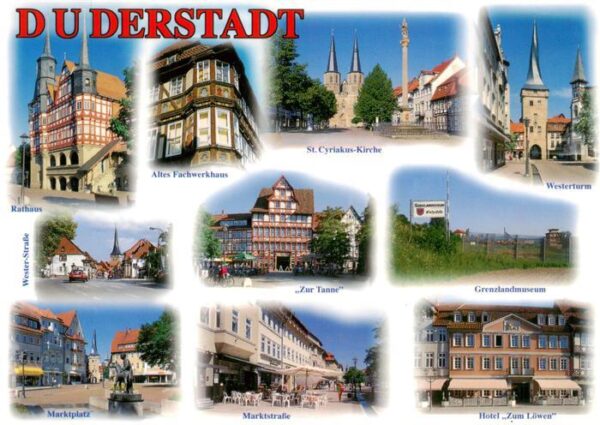 Duderstadt Rathaus Fachwerkhaus Kirche Westerturm Strassenpartien Grenzlandmuseu