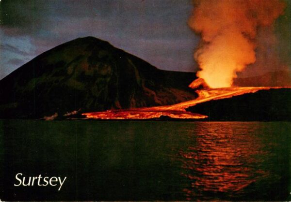 Surtsey Vestmannaeyjarinsel Iceland Vulkan Nachtaufnahme