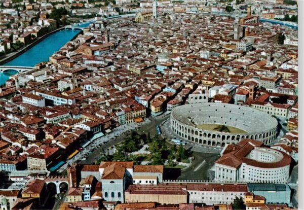 Verona  Veneto IT Panorama dall'aereo con arena