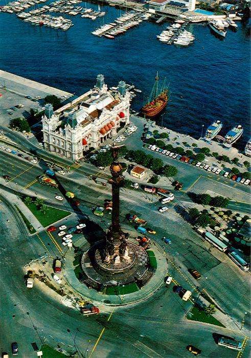 Barcelona Cataluna ES Monument a Colón vista aérea