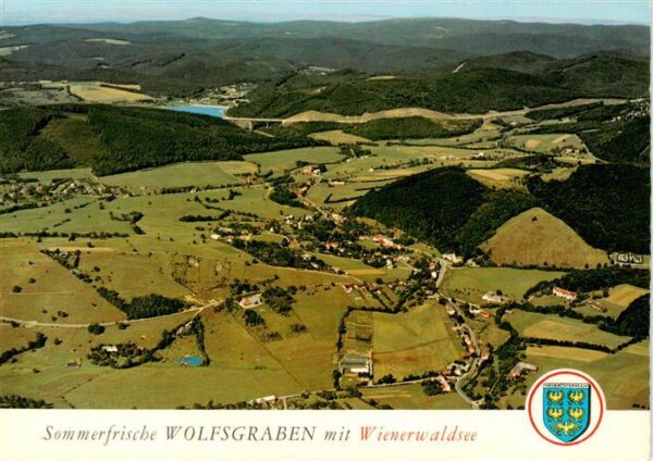 Wolfsgraben Niederoesterreich AT Panorama mit Wienerwaldsee Sommerfrische