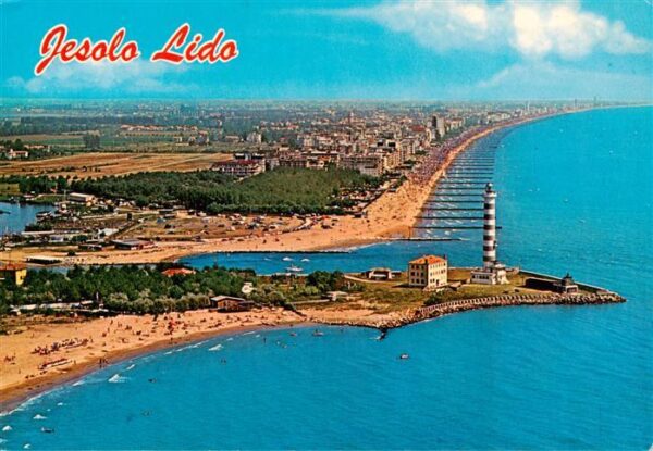 Jesolo Lido IT Kuestenpanorama Strand Leuchtturm