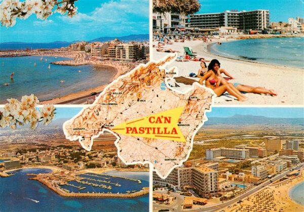 Can Pastilla Palma de Mallorca ES Kuestenpanorama Strand Hotels Hafen Luftaufnah