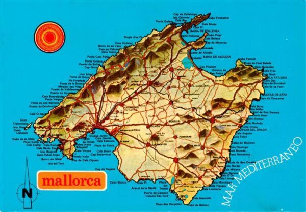 Mallorca ES Plano con detalles característocos de la Isla Landkarte