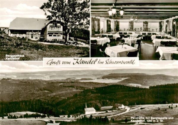Kandelhof 1200m Kandel Breisgau Berggasthaus Restaurant Panorama mit Bergkapelle