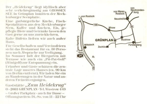 Gruenplan Wustrow Gaststaette zum Heidekrug am Grossen See – Bild 2