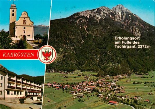 Karroesten Tirol AT Panorama Erholungsort am Fusse des Tschirgant Luftaufnahme K
