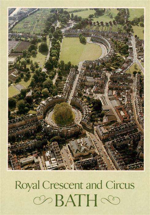 Bath  UK Aerial view of the Royal Crescent and Circus