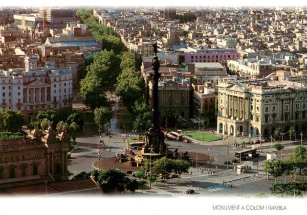 Barcelona Cataluna ES Vista de Colón y Rambla