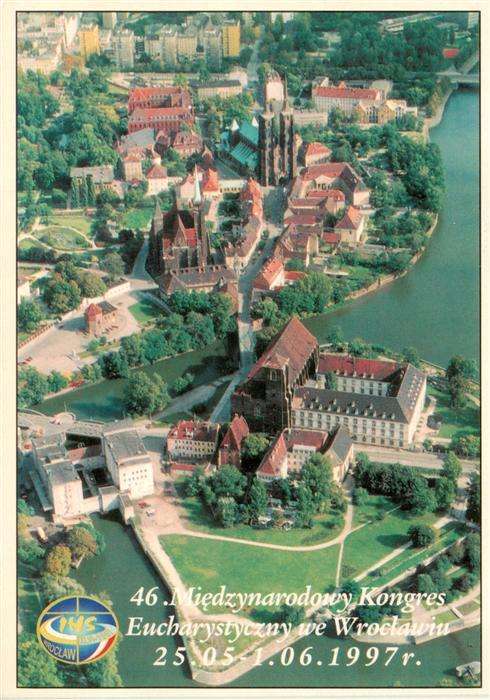 Wroclaw Breslau PL Sandinsel und Tumski Insel 46. Miedzynarodow Kongress Euchary