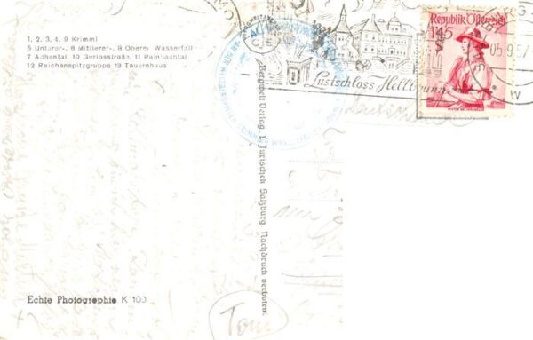 Krimml 1076m Pinzgau AT Panorama mit den beruehmten Wasserfaellen Tauernhaus – Bild 2