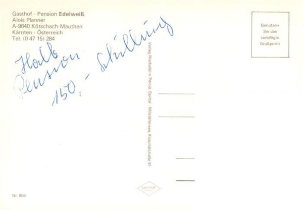 Koetschach-Mauthen Kaernten AT Gasthof Edelweiss Pension Gaststube Pan – Bild 2