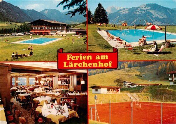 Erpfendorf Tirol AT Gasthof Laerchenhof Schwimmbad Gastraum Tennisplatz