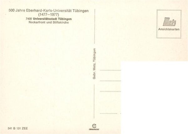 Tuebingen Eberhard Karls Universitaet Neckarfront und Stiftskirche – Bild 2