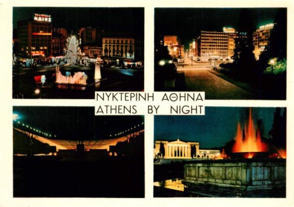 Athens Athen Athenes Greece by Night