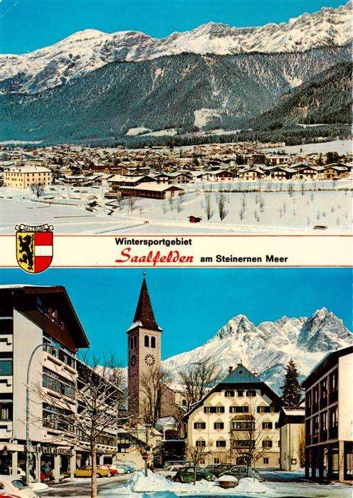 Saalfelden Steinernes Meer AT Panorama Ortspartie mit Kirche