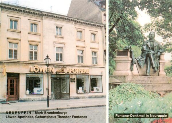 Neuruppin Neu-Ruppin Loewen Apotheke Fontane Geburtshaus und Denkmal in Neuruppi