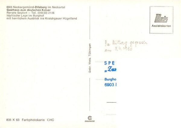 Dilsberg Neckar Neckargemuend Gasthaus zum deutschen Kaiser im Burghof Burgruine – Bild 2