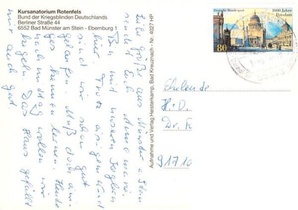 Ebernburg Bad Muenster am Stein-Ebernburg Kursanatorium Rotenfels Speisesaal Par – Bild 2