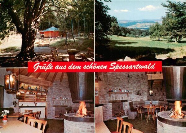Schoellkrippen Rodberg Schutzhuette Landschaftspanorama Spessartwald