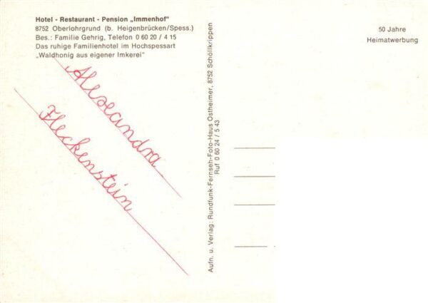 Oberlohrgrund Hotel Restaurant Pension Immenhof – Bild 2