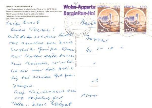 Lana Meran Pension Burgleiten Hof Swimming Pool Restaurant – Bild 2