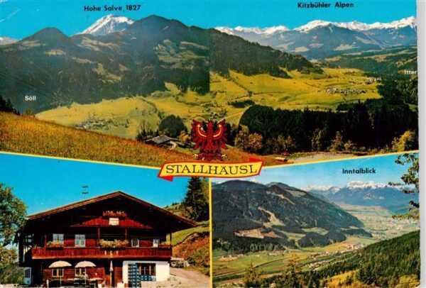 Soell Tirol AT Alpengasthof Stallhaeusl Peisselberg Landschaftspanorama Inntal H