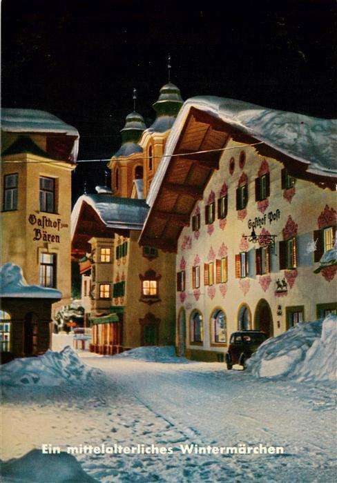 St Johann Tirol Ein Wintermaerchen Ortszentrum Gasthof Hotel Nachtaufnahme