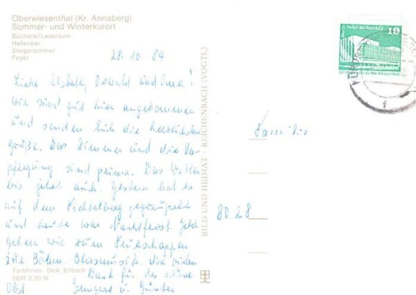 Oberwiesenthal Erzgebirge FDGB Erholungsheim Am Fichtelberg Buecherei Hallenbar – Bild 2